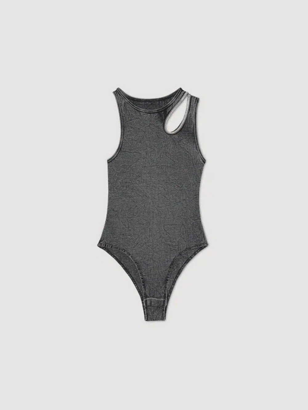 SANDRO Rhinestone One-Shoulder Bodysuit